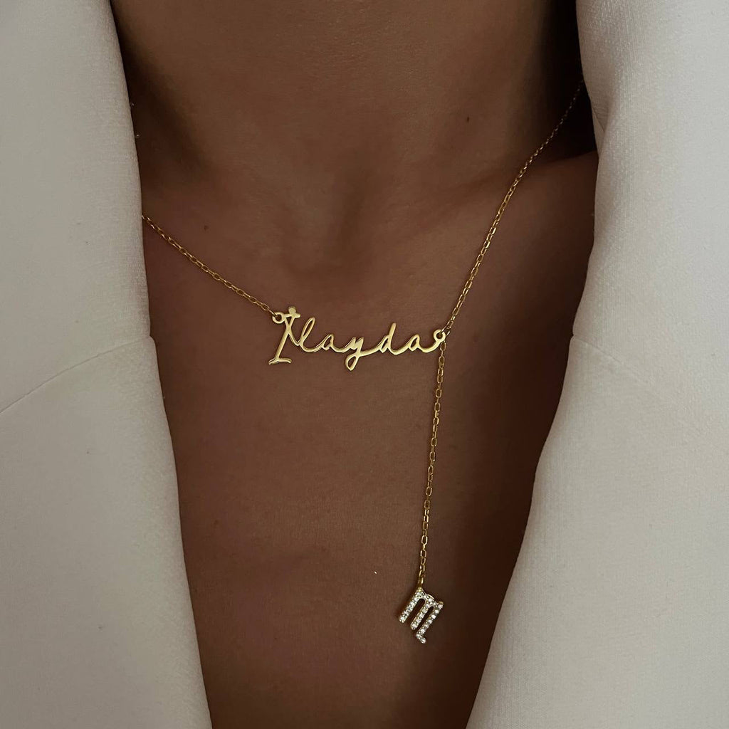 NAMENSKETTE MIT HÄNGEND STERNZEICHEN | 925 SILBER