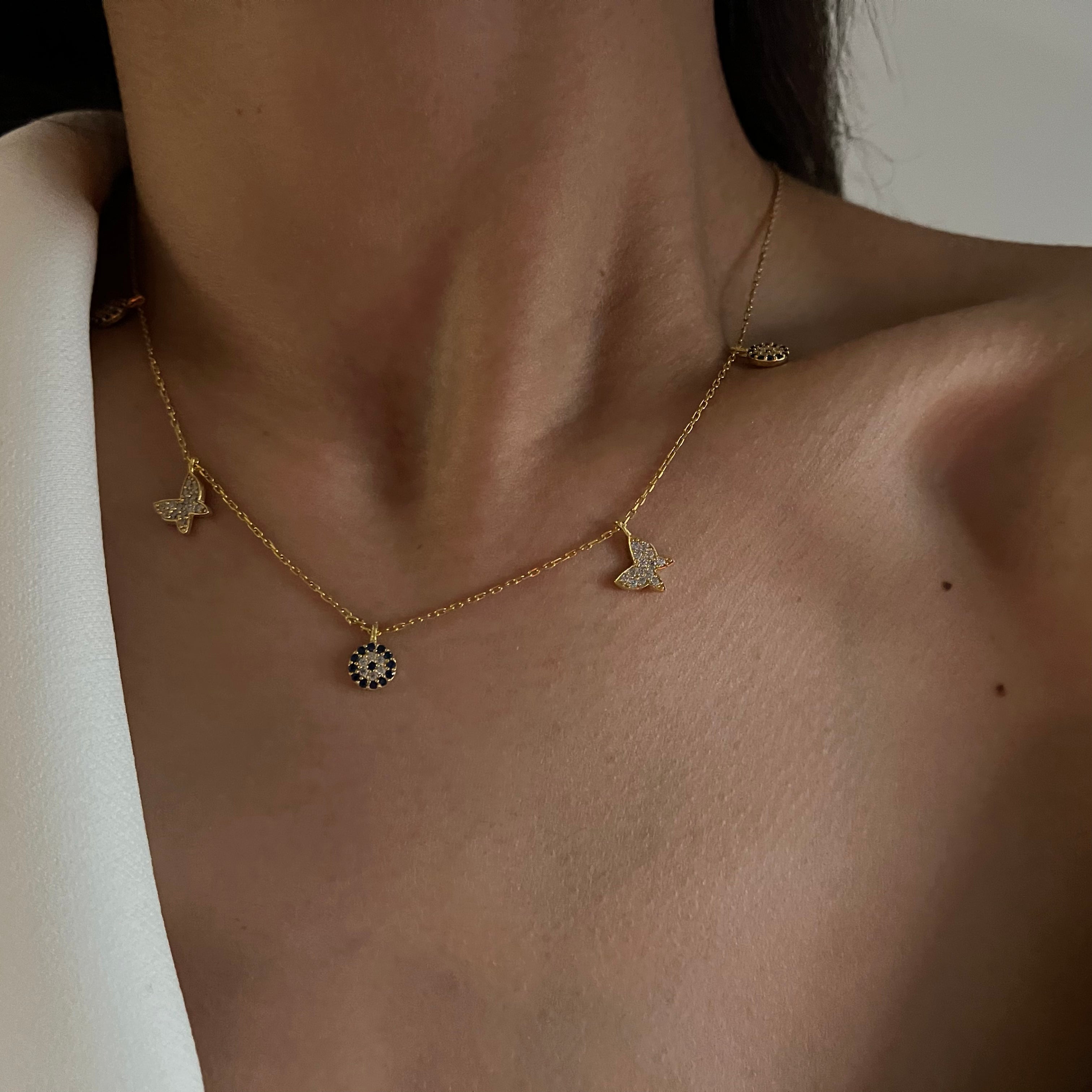 NAZAR X BUTTERFLY KETTE aus 925 Silber - Eleganter Halskette - AURIME