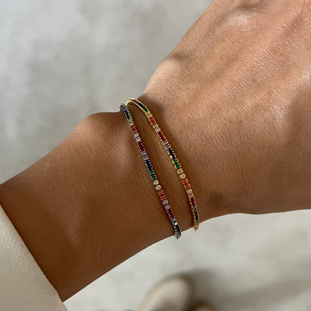 COLORFULL ARMKETTE aus 925 Silber - Eleganter Halskette - AURIME