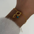 BUCHSTABE X EVIL EYE SCHIFFSSCHLOSS ARMBAND aus 925 Silber - Eleganter Armband - AURIME