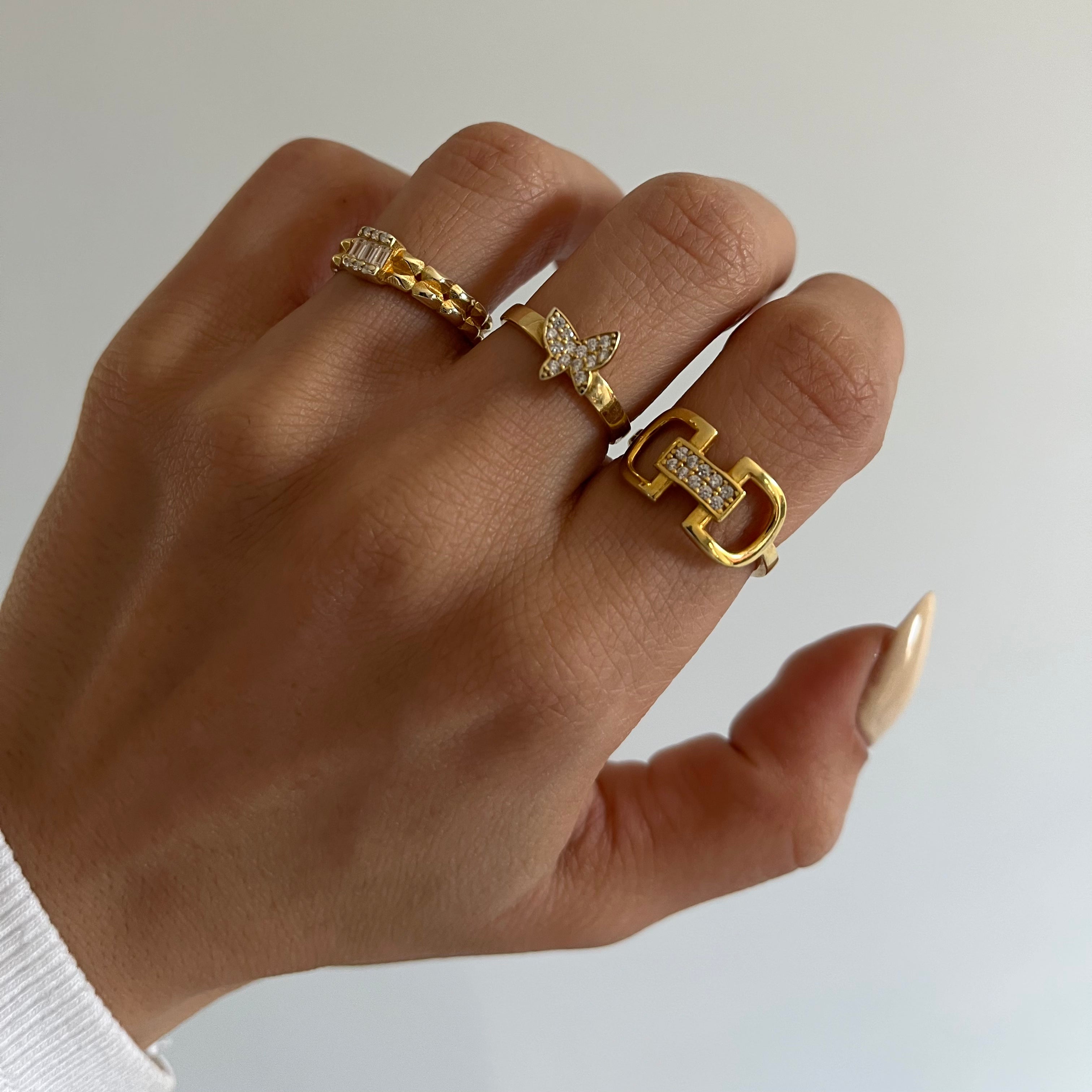 SPERREN CHAIN RING aus 925 Silber - Eleganter Ring - AURIME
