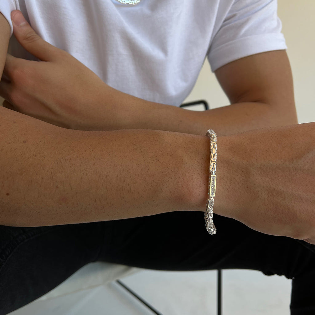 KÖNIGS ARMBAND MIT STRASSTEIN aus 925 Silber - Eleganter Armband - AURIME