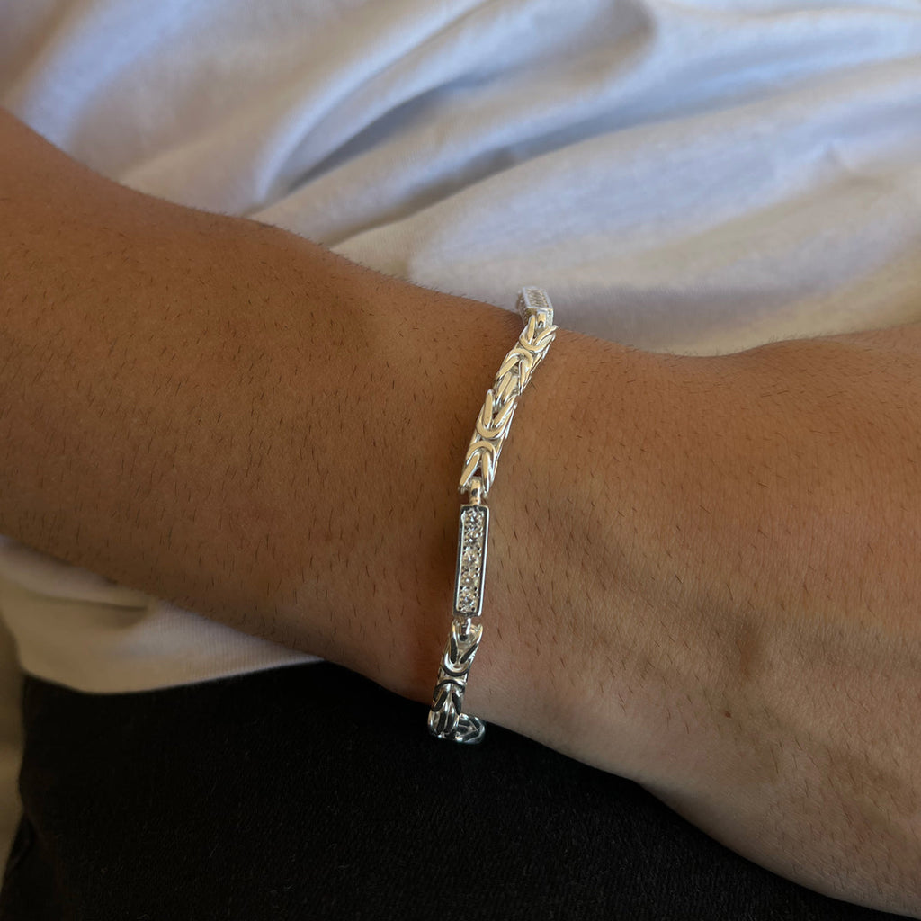 KÖNIGS ARMBAND MIT STRASSTEIN aus 925 Silber - Eleganter Armband - AURIME