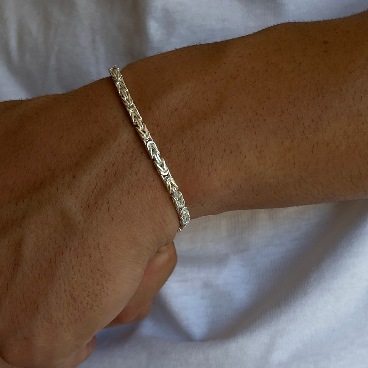 KÖNIGS ARMBAND 4 MM aus 925 Silber - Eleganter Armband - AURIME