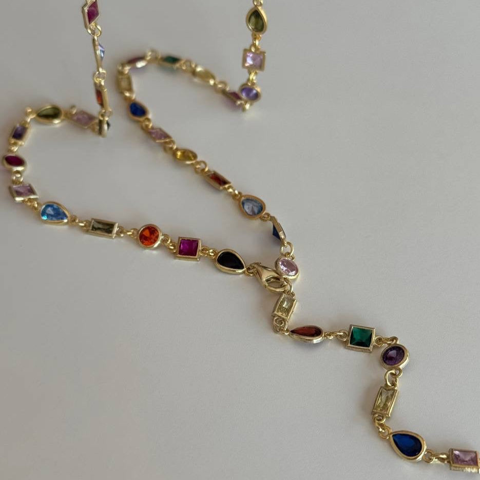 COLORFULL Y KETTE aus 925 Silber - Eleganter Halskette - AURIME