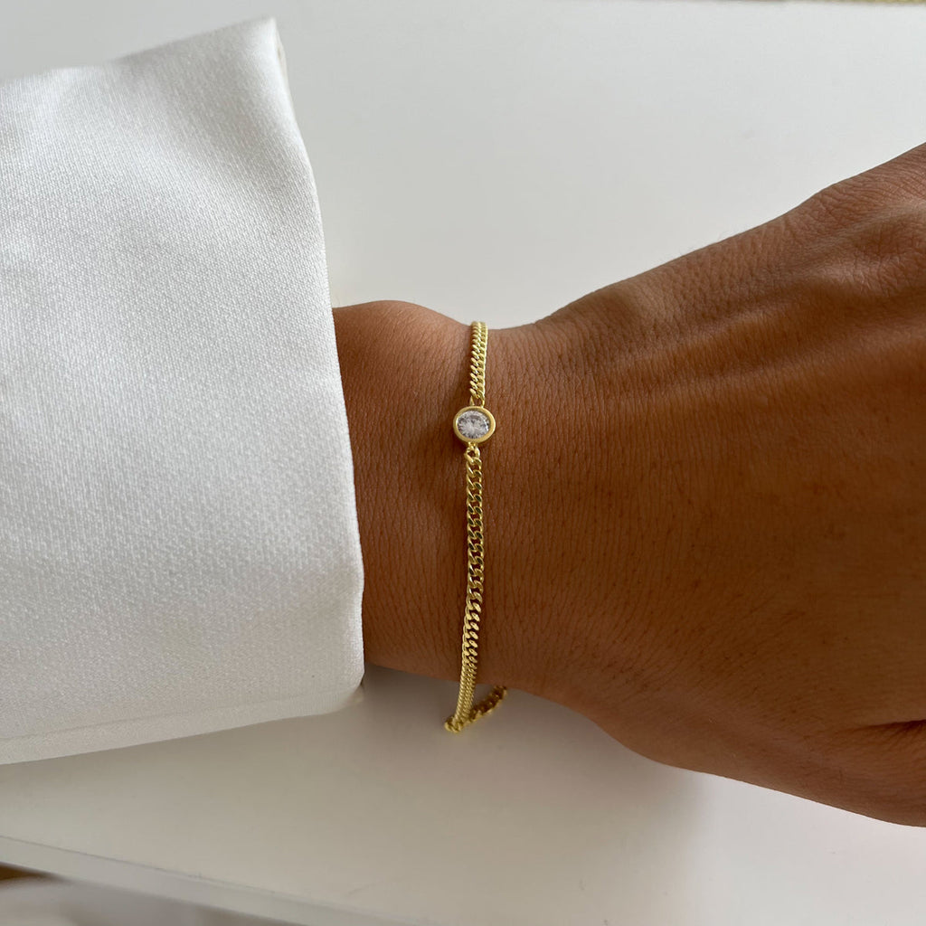 SOLITAIRE ARMKETTE aus 925 Silber - Eleganter Halskette - AURIME