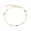 Mini Nazar Armband aus 925 Silber von AURIME, detailreiche blauer Nazar-Augen-Design, elegantes Schmuckstück für das Handgelenk