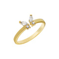 Zirkonia Schmetterlingsring aus 925 Silber von Aurime, detailreiche florale Muster und funkelnde Steine, elegante Damenring