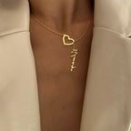 FREISTEHENDE HERZ NAMENSKETTE aus 925 Silber - Eleganter Halskette - AURIME