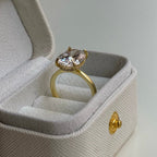 OVAL BIG STEIN RING aus 925 Silber - Eleganter Ring - AURIME