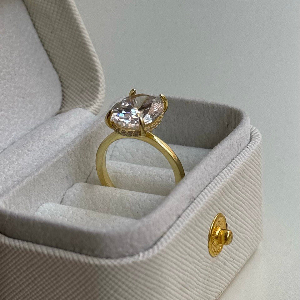 OVAL BIG STEIN RING | 925 SILBER