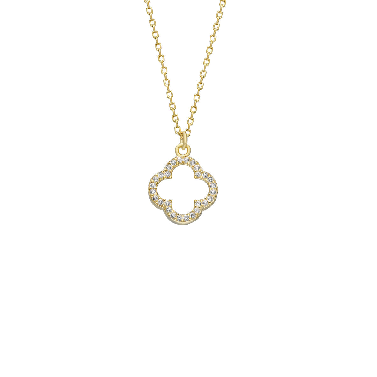 KLEEBLATT HALSKETTE MIT STEIN aus 925 Silber - Eleganter Halskette - AURIME