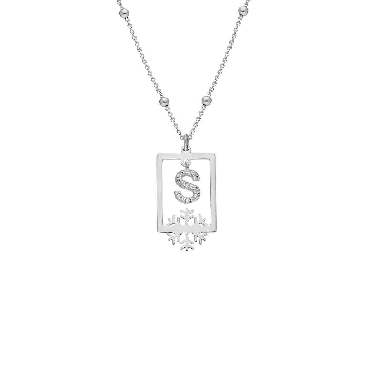 BUCHSTABENKETTE MIT BALL CHAIN aus 925 Silber - Eleganter Halskette - AURIME