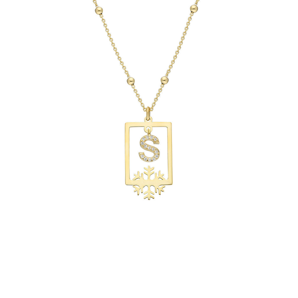 BUCHSTABENKETTE MIT BALL CHAIN aus 925 Silber - Eleganter Halskette - AURIME