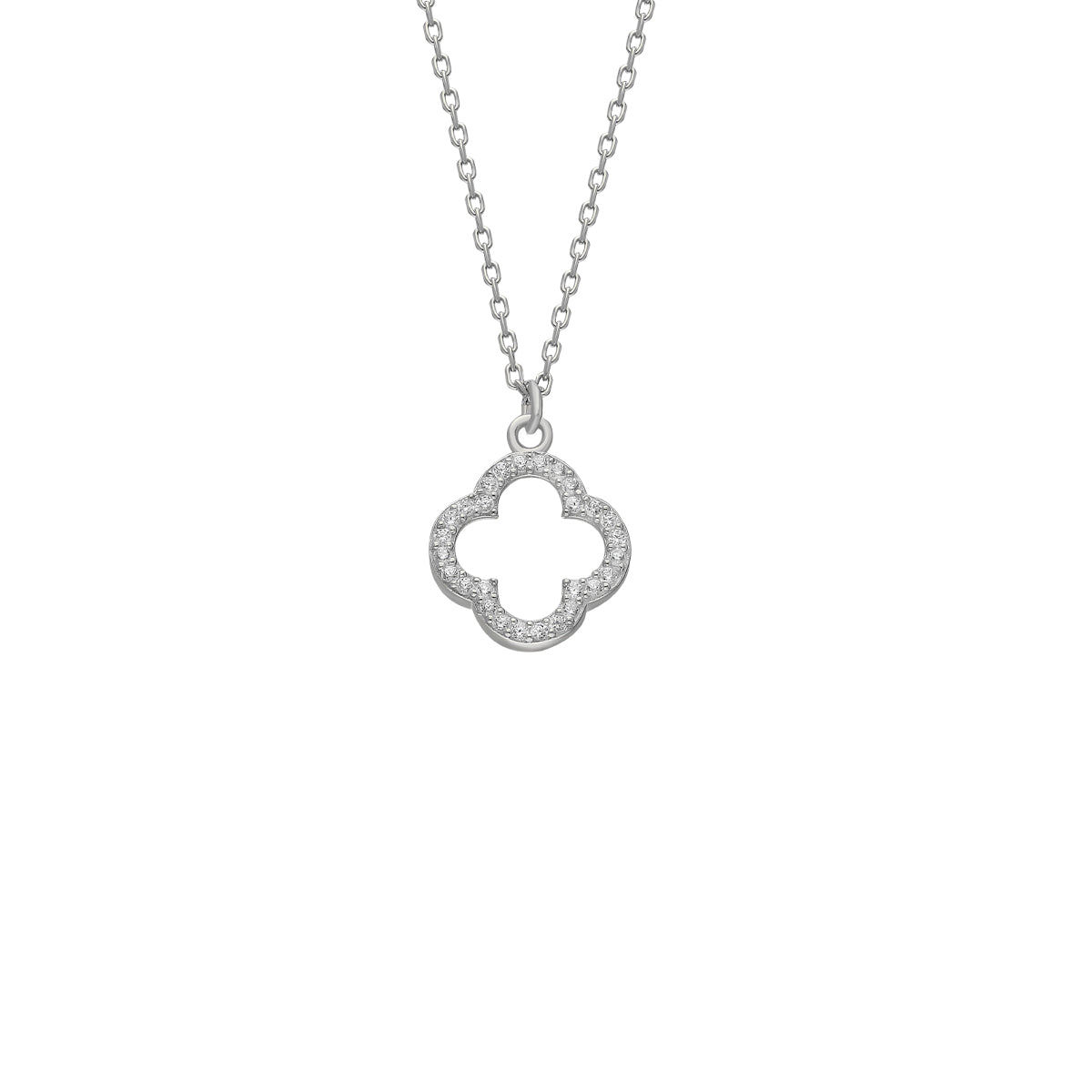 KLEEBLATT HALSKETTE MIT STEIN aus 925 Silber - Eleganter Halskette - AURIME
