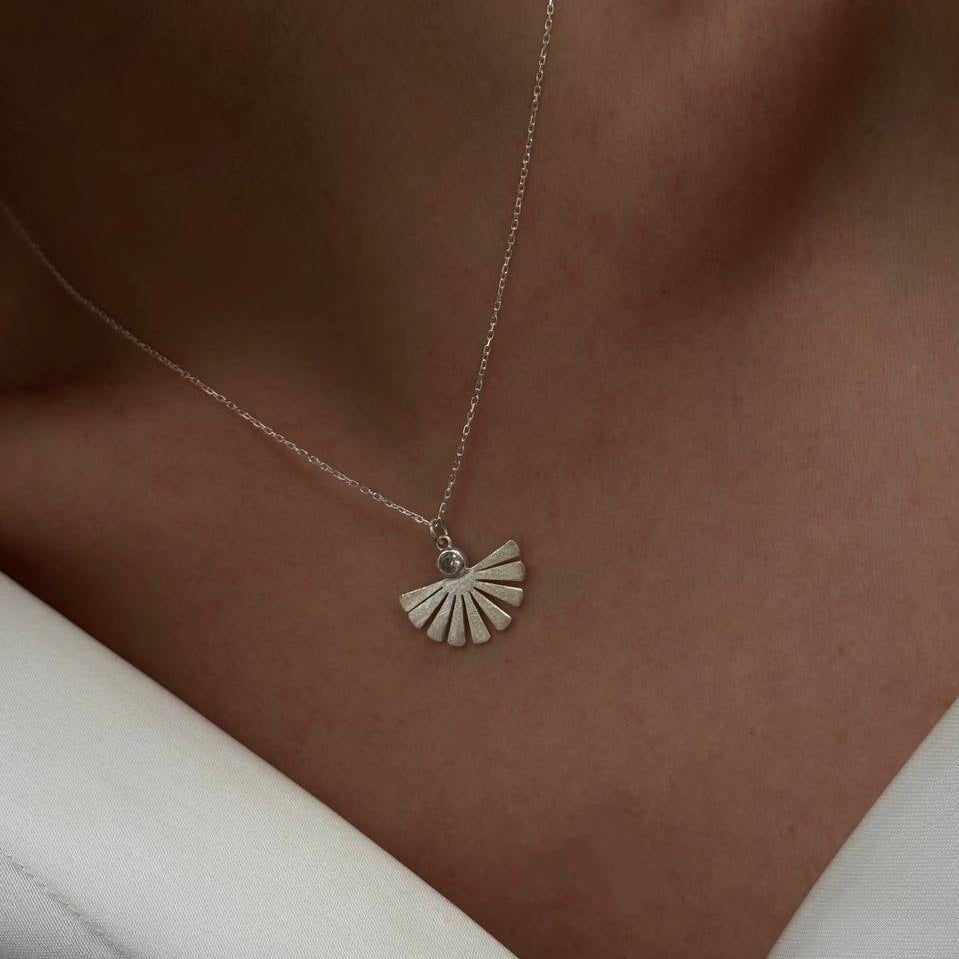 FÄCHER HALSKETTE aus 925 Silber - Eleganter Halskette - AURIME