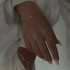 BIG GOURMET BUCHSTABEN PARTNERARMBAND aus 925 Silber - Eleganter Armband - AURIME