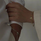 BIG GOURMET BUCHSTABEN PARTNERARMBAND aus 925 Silber - Eleganter Armband - AURIME