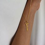 SIGNATUR SENKRECHTE NAMENSKETTE aus 925 Silber - Eleganter Halskette - AURIME