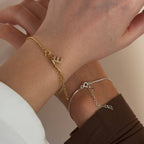 SLIM SNAKE SKIN BUCHSTABEN PARTNERARMBAND  | 925 SILBER