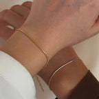SLIM SNAKE SKIN BUCHSTABEN PARTNERARMBAND  | 925 SILBER