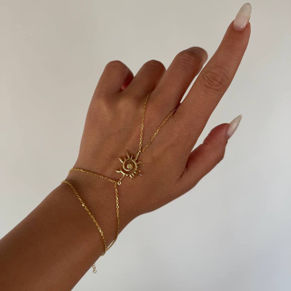 SUN HANDKETTE aus 925 Silber - Eleganter Halskette - AURIME