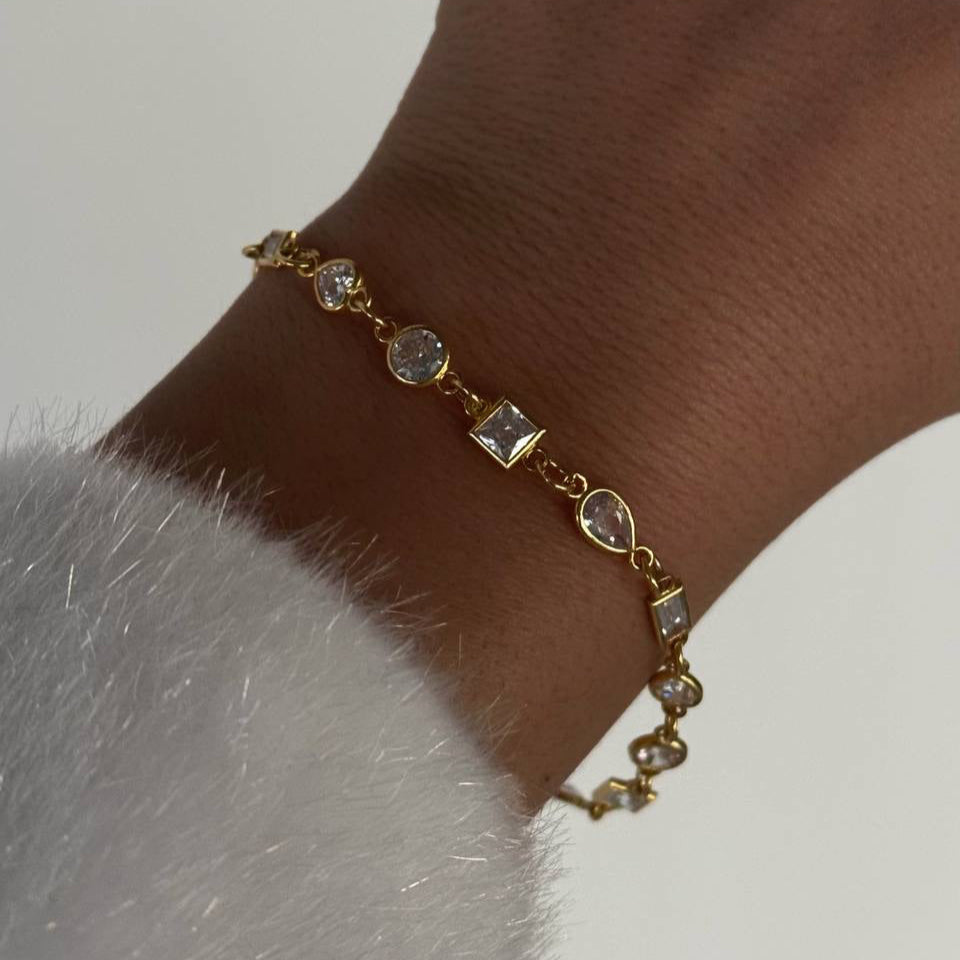 SOMMERARMBAND AUS WEISSEM ZIRKONSTEIN aus 925 Silber - Eleganter Armband - AURIME