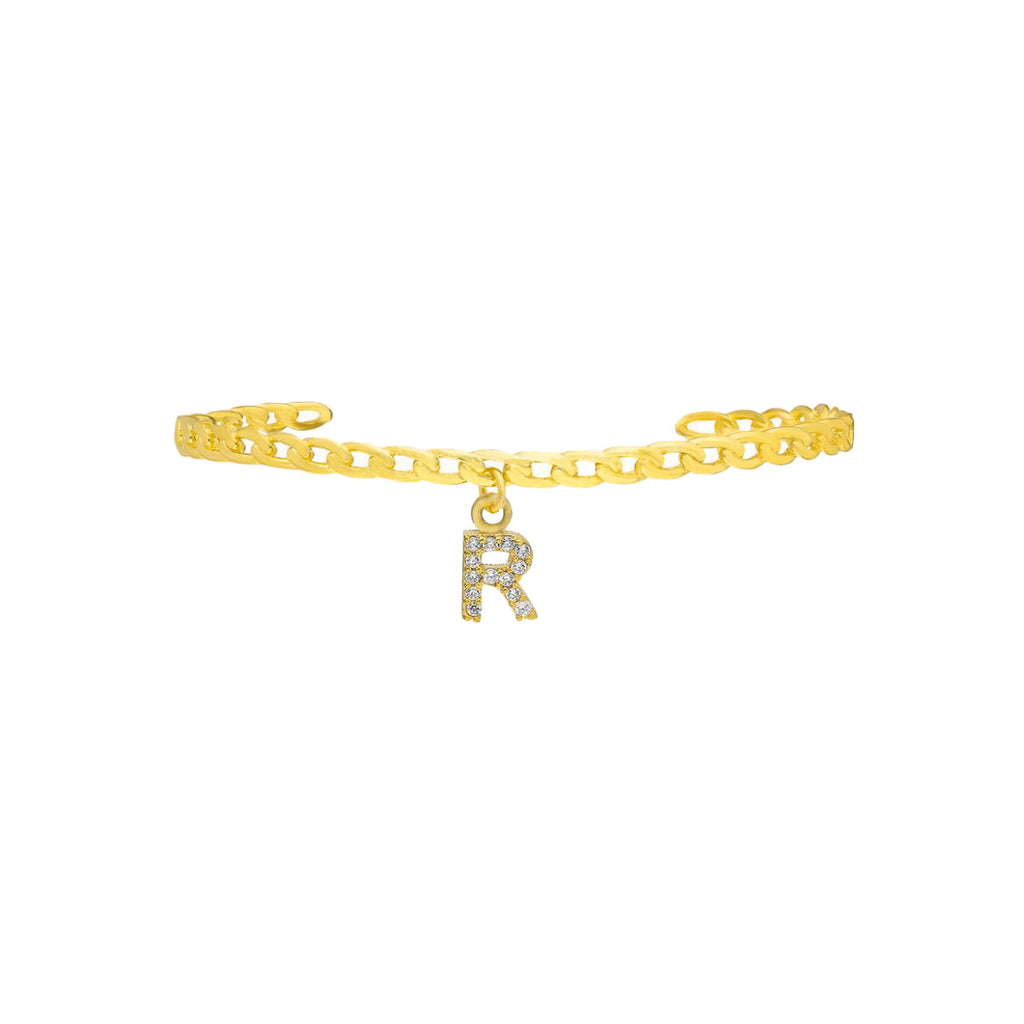 INITIAL ZIRKONIA BUCHSTABEN ARMREIF aus 925 Silber - Hochwertiger Schmuck - AURIME