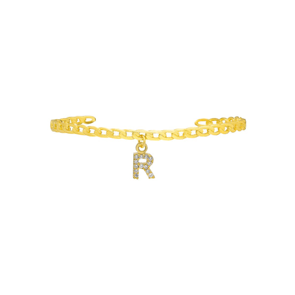 INITIAL ZIRKONIA BUCHSTABEN ARMREIF aus 925 Silber - Hochwertiger Schmuck - AURIME