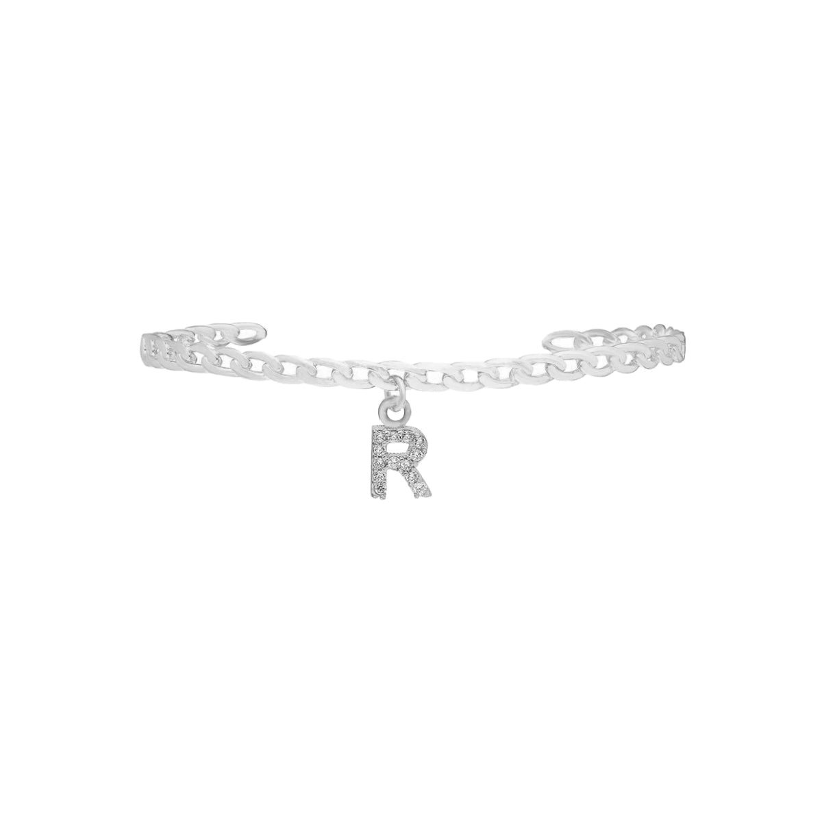 INITIAL ZIRKONIA BUCHSTABEN ARMREIF aus 925 Silber - Hochwertiger Schmuck - AURIME