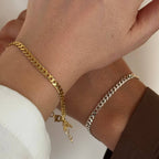 BIG GOURMET BUCHSTABEN PARTNERARMBAND aus 925 Silber - Eleganter Armband - AURIME