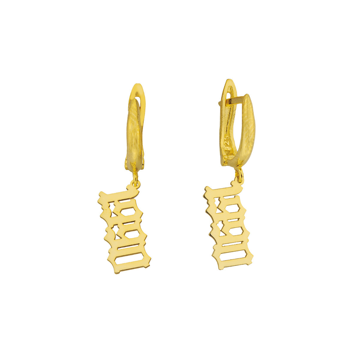 JAHRESZAHL GOTHIC OHRRING aus 925 Silber - Eleganter Ohrringe - AURIME