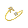 Silberner Buchstaben-Diamantring aus 925 Silber von Aurime mit funkelnden Diamanten und eleganter Gestaltung.