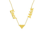 NAMENSKETTE MIT 2 WUNSCHNAMEN + HERZ aus 925 Silber - Eleganter Halskette - AURIME