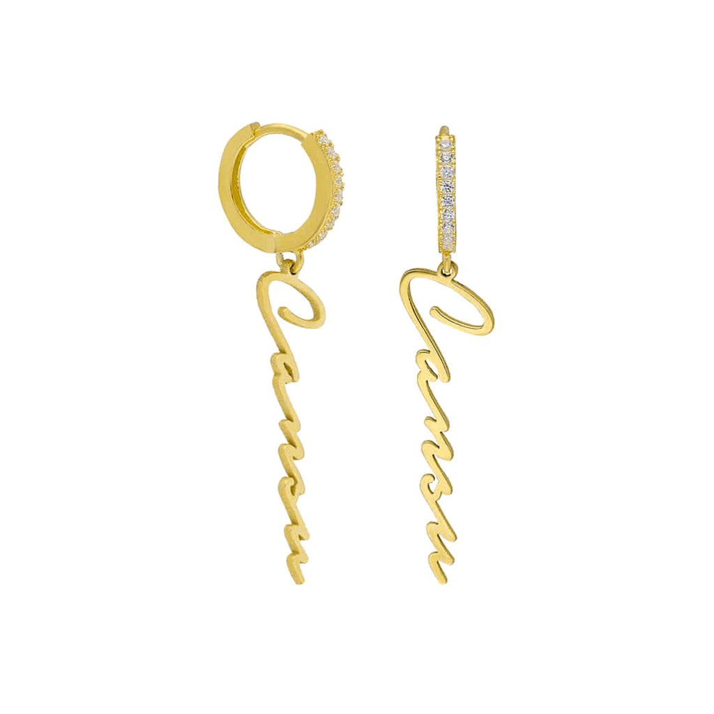 NAMENSOHRRING MIT ZIRKONIA aus 925 Silber - Eleganter Ohrringe - AURIME