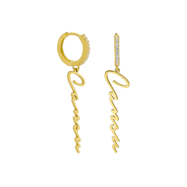 NAMENSOHRRING MIT ZIRKONIA aus 925 Silber - Eleganter Ohrringe - AURIME