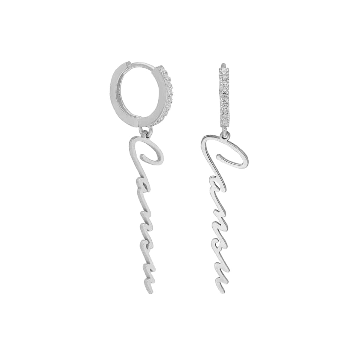 NAMENSOHRRING MIT ZIRKONIA aus 925 Silber - Eleganter Ohrringe - AURIME