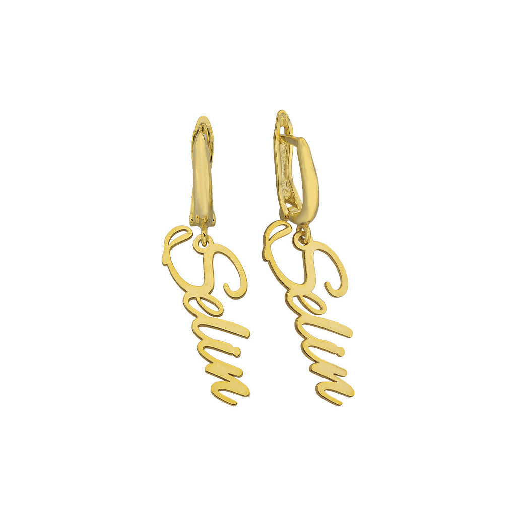 KLASSISCH HÄNGEND NAMENSOHRRING aus 925 Silber - Eleganter Ohrringe - AURIME