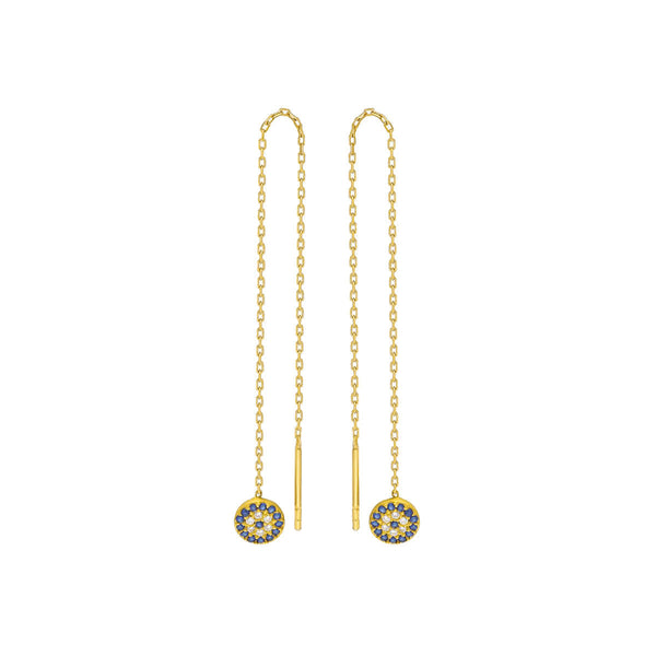 Hängender Nazar Zirkonia Ohrring aus 925 Silber, detailreiche Schmuckdetail, funkelnde Steine, elegantes Design, AURIME Marke