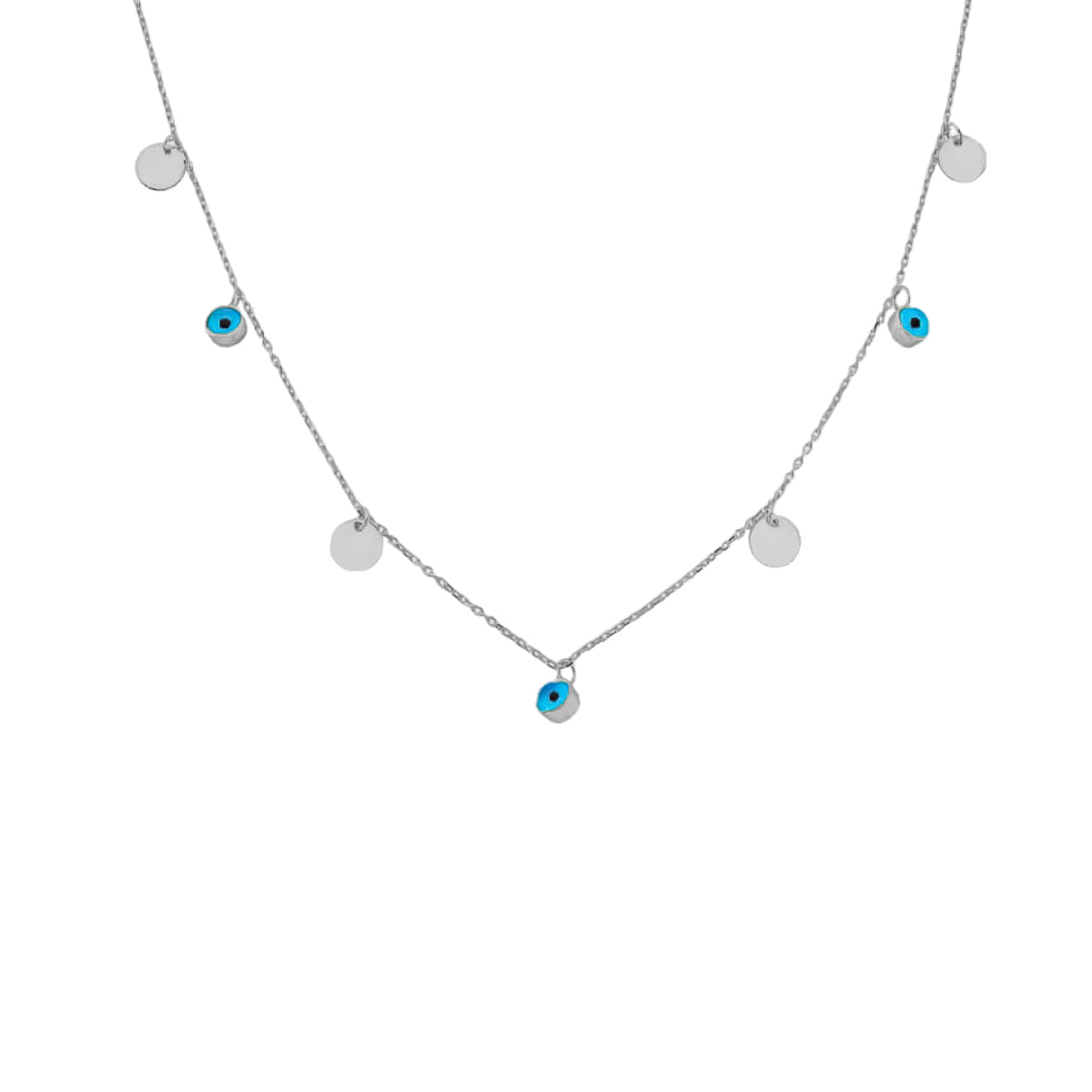 Nazar Plättchen Kette - 925 SILBER aus 925 Silber - Eleganter Halskette - AURIME
