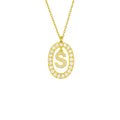 Oval Zirkonia Buchstaben Kette (7017623289901)