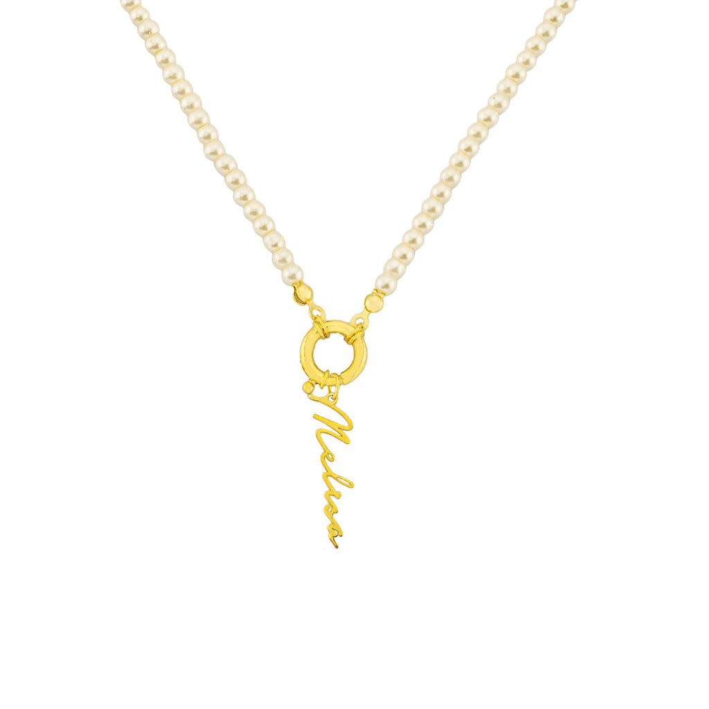 PEARL CHAIN SIGNATUR NAMENSKETTE aus 925 Silber - Eleganter Halskette - AURIME