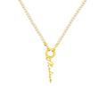 Silberne Namenskettenkette mit Perlenanhänger aus 925 Silber, elegante Signatur-Kette von AURIME