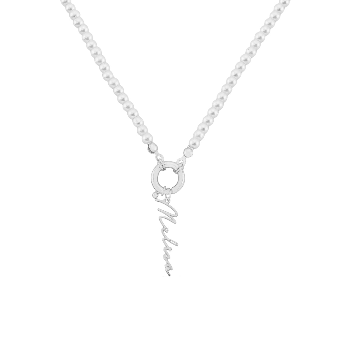 PEARL CHAIN SIGNATUR NAMENSKETTE aus 925 Silber - Eleganter Halskette - AURIME