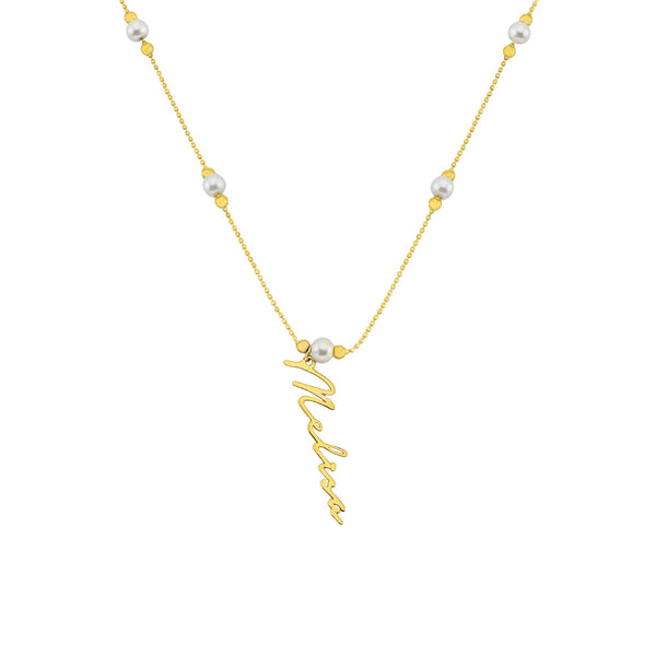 PEARL SIGNATUR NAMENSKETTE aus 925 Silber - Eleganter Halskette - AURIME