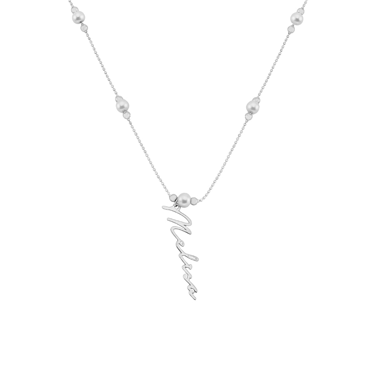 PEARL SIGNATUR NAMENSKETTE aus 925 Silber - Eleganter Halskette - AURIME