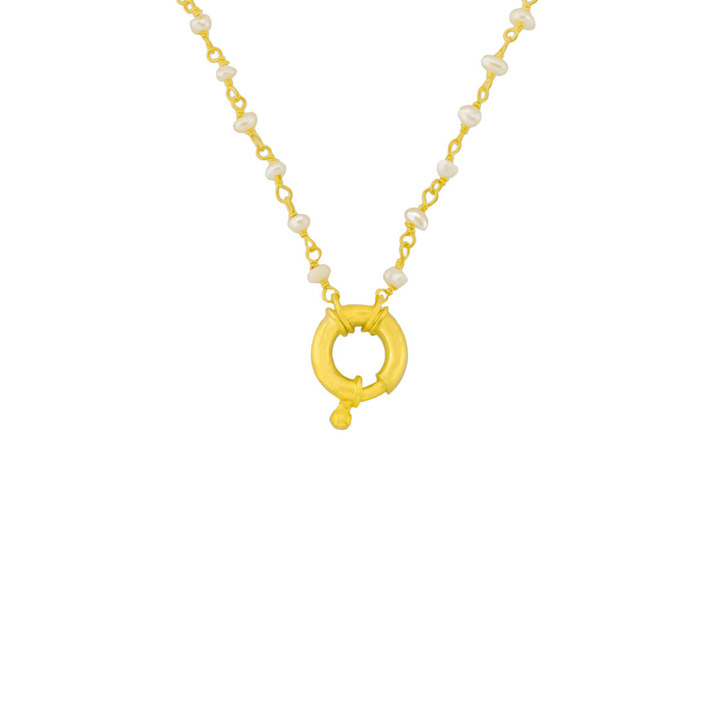 PERLEN CHAIN HALSKETTE aus 925 Silber - Eleganter Halskette - AURIME