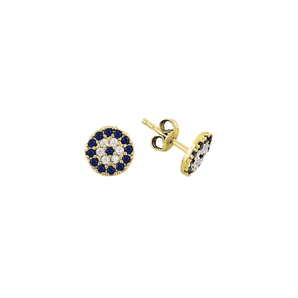 ROUND NAZAR EYE STUD OHRRING aus 925 Silber - Eleganter Ohrringe - AURIME