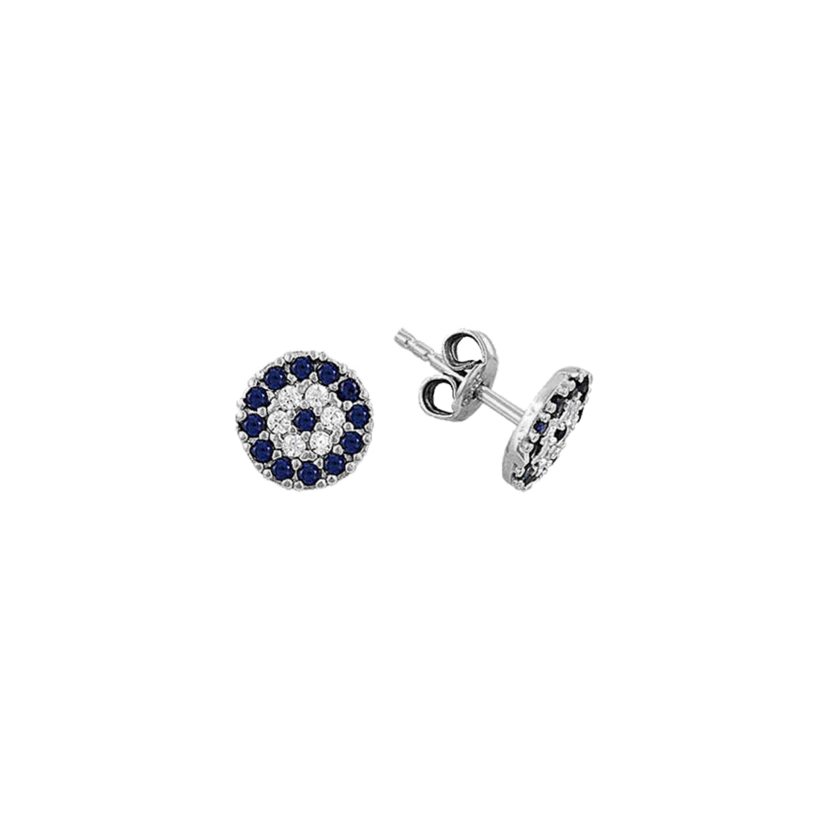 ROUND NAZAR EYE STUD OHRRING aus 925 Silber - Eleganter Ohrringe - AURIME