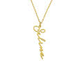 Senkrechte Namensketten von Aurime aus 925 Silber mit individueller Signatur, elegantes Schmuckstück für Damen.